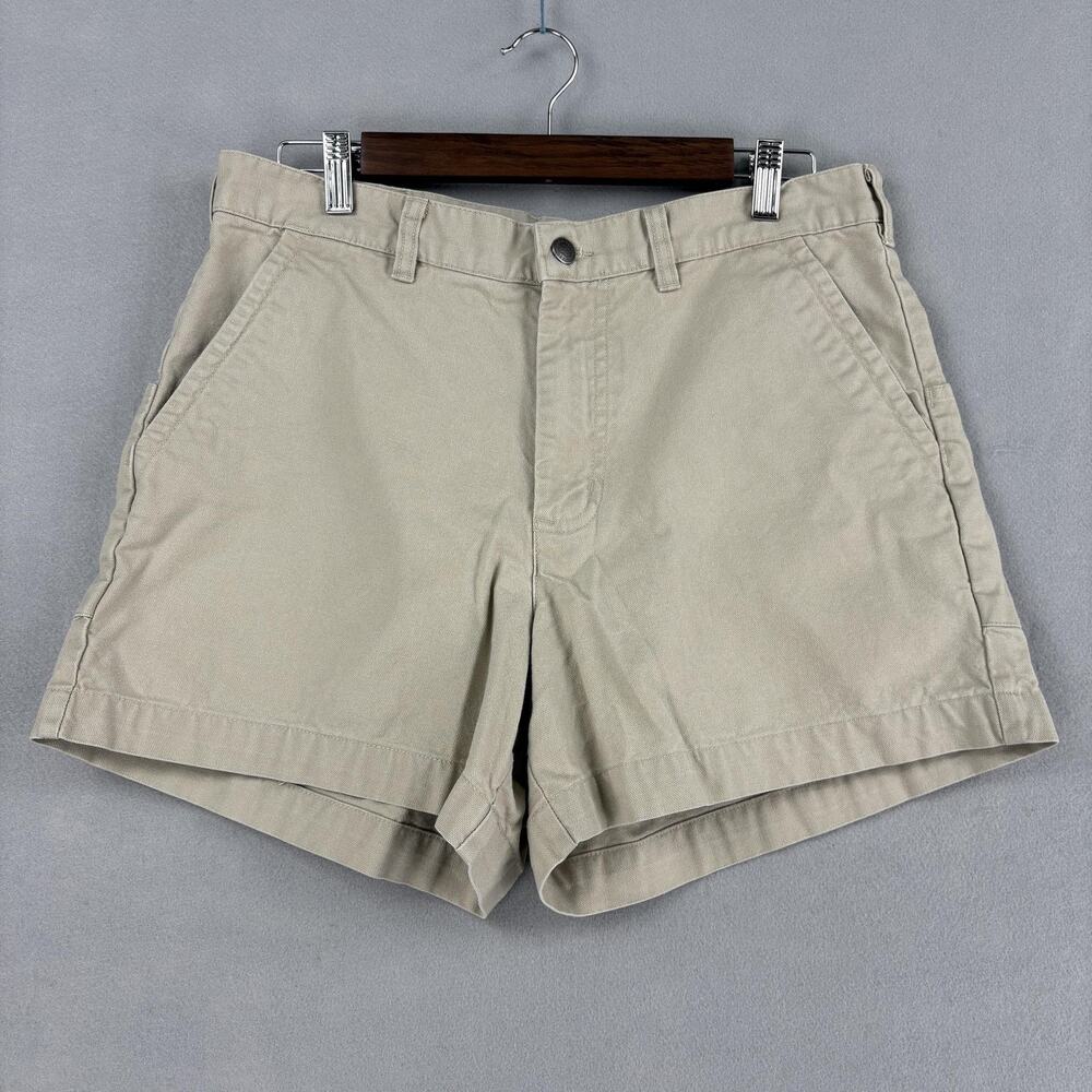 Patagonia Stand Up Shorts Mens 34 Beige Organic Cotton Canvas Chino 4.5" Inseam